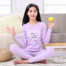 Autumn clothes Autumn pants girls and children cotton thermal underwear suit middle and high school students cotton sweater 2019 winter new