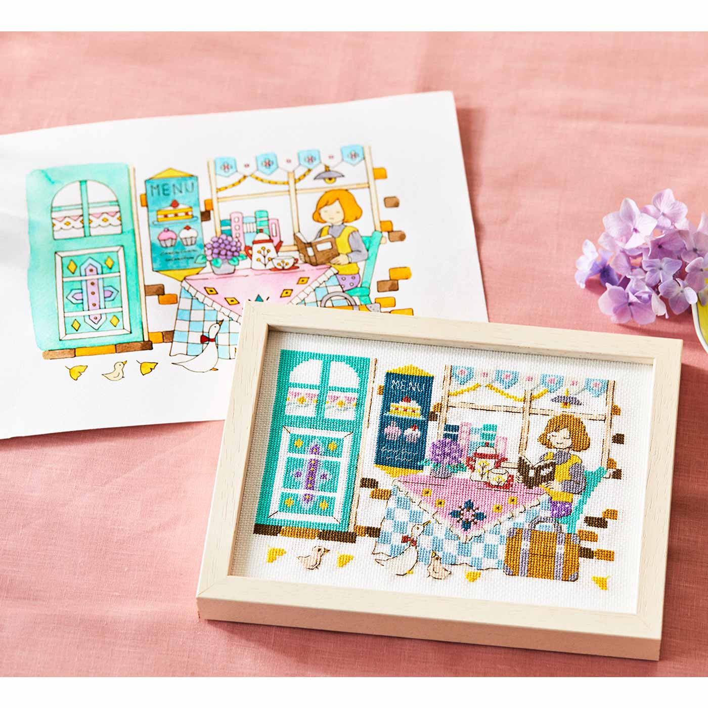 The fairytale-like street pictorial cross embroidered 613889-Taobao, sent by the FinnRichie dream travel teenage girl