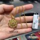 Chow Sang Sang Hong Kong Traditional Pure Gold Oriental Ancient Mandala Perfect Gold and Diamond Necklace 95824N
