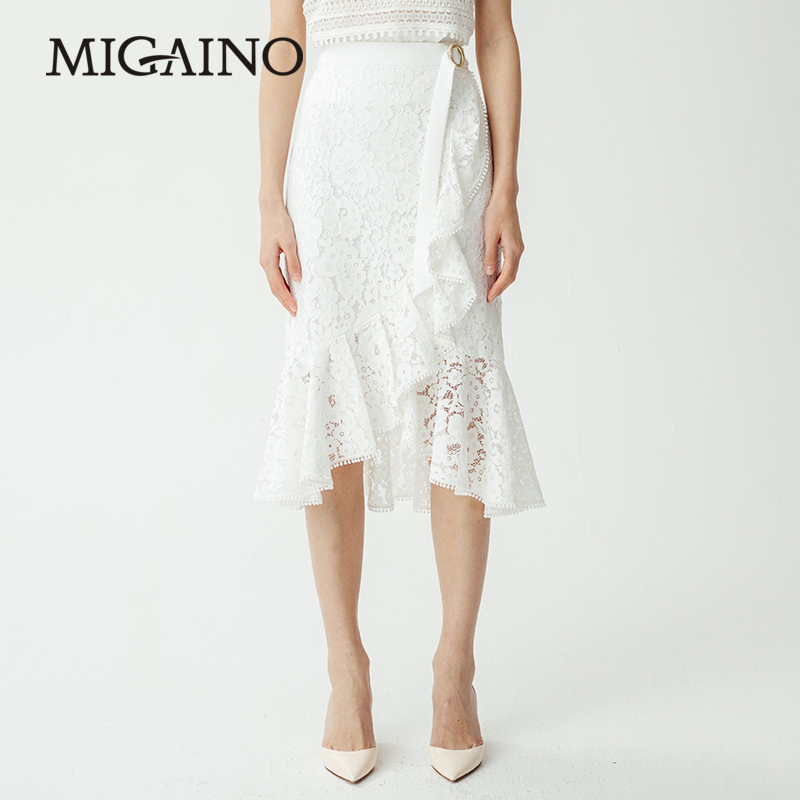 MJ22EB077 Manyano elegant popular skirt female lace skirt 2019 new summer fashion irregular