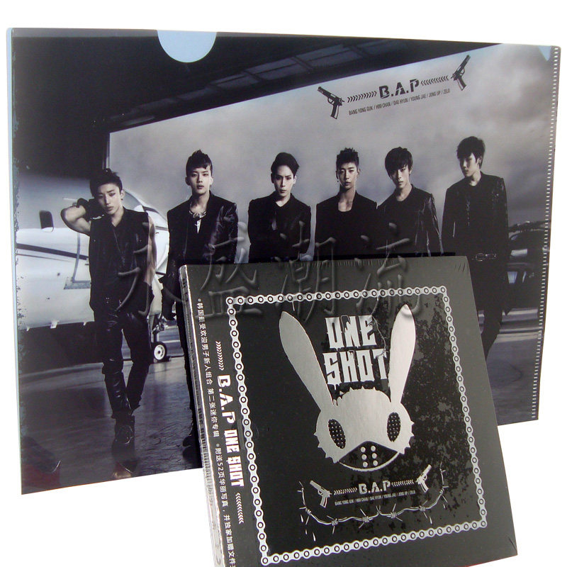 【正版现货】B.A.P ONE SHOT CD+52页华丽写真+PVC文件夹
