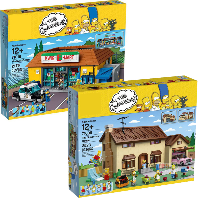 Chinese Building Block Street Scene Architecture the Simpsons Big House Supermarket Assembly Educational Toys for Boys and Girls Gifts