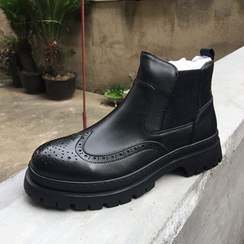 Men's shoes out of the cabinet 2025 autumn and winter new style genuine leather non-slip thick-soled men's short boots sleeve boots men's chelsea boots