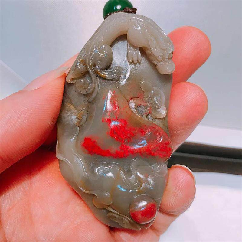 Old pit natural Changhua Stones Goat Fat Jelly Jade Soft Karachi Longxiang Cloud Handlebar Items Collection