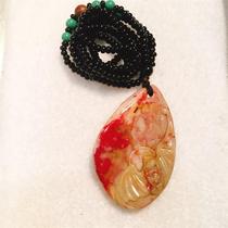 Laochang Fossil Porcelain White Ground Soapstone Blessing Before Your Eyes Pendant 23g Each product is handmade