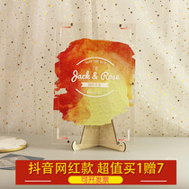 Net red ins Wind creative personality custom transparent orange watercolor sign frame tree signature board blessing signature desk