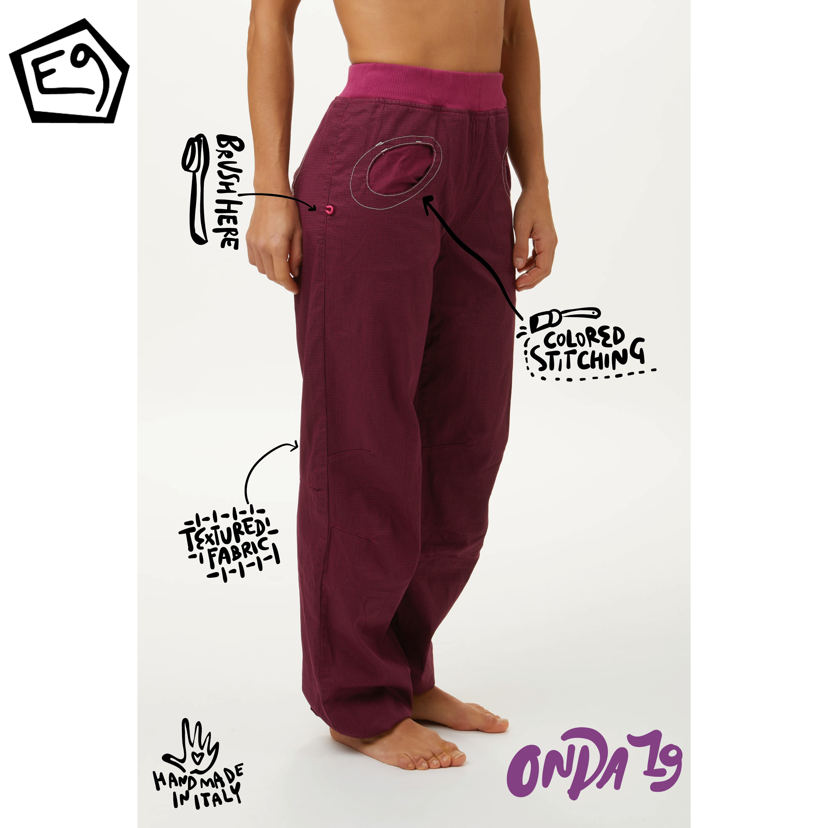 E9 climbing Onda19 women's sports pants breathable stretch 2019 spring and summer models