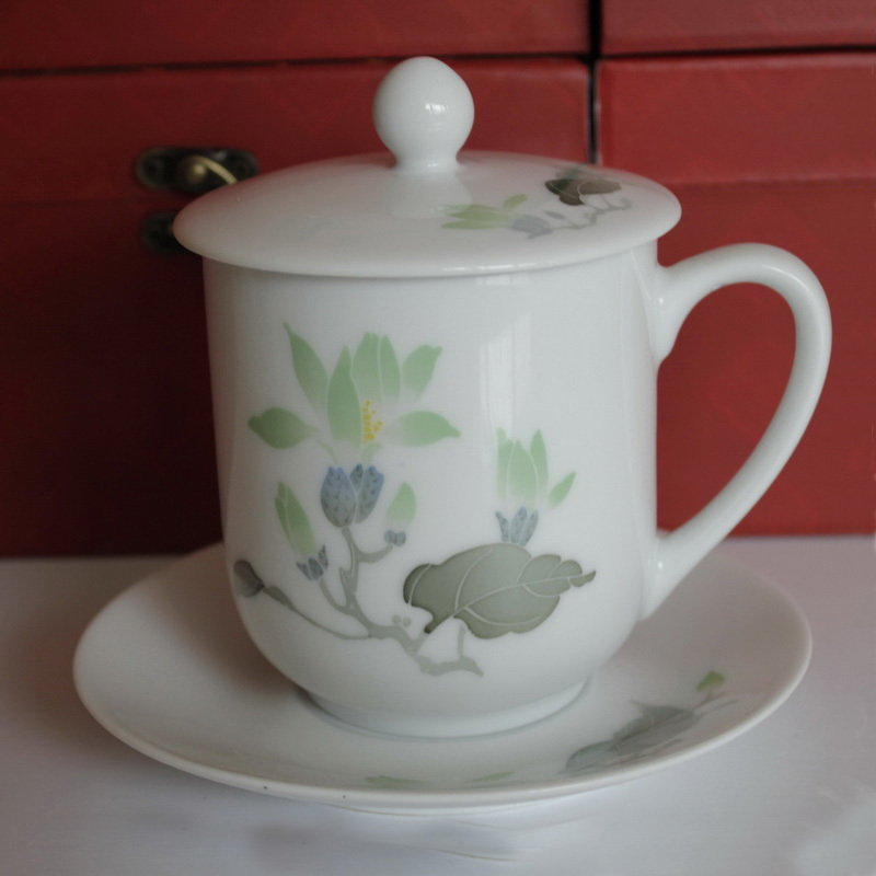 Liling Porcelain, Special Cup for the Zhenmei Grand Hall, Tall Cup, Large Cup, Underglaze Color, Multicolored Hand-Painted Thick Ceramic