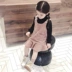 Bé gái mặc mùa thu đông mới nhung kẻ sọc phiên bản Hàn Quốc cộng với nhung trẻ em nước ngoài váy quây váy bé công chúa 1-5 tuổi 6 quần áo trẻ em Váy