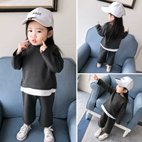 Bộ đồ cho bé gái mùa xuân và mùa thu 2018 Bộ đồ len cho bé gái đại dương Hàn Quốc Bộ đồ hai mảnh 1-2-3-4 cho bé gái 5 quần áo cho bé trai