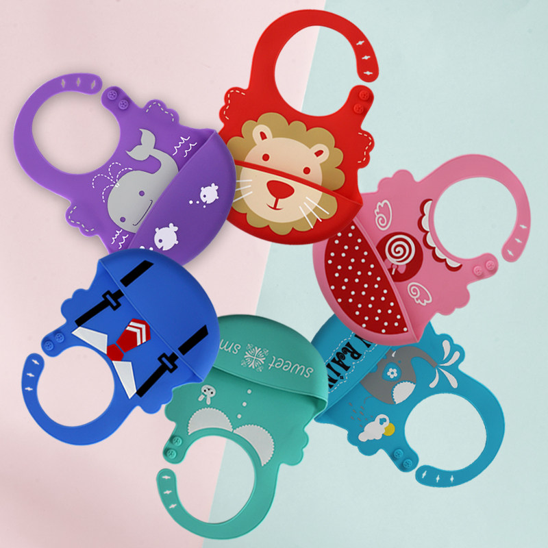 Baby Eating Surrounding Hood Pocket Silicone Waterproof Ultra Soft Surrounding Pocket Large Number Solid Food Eating Surrounding Pocket Anti-Dirty God Instrumental Child Saliva towel