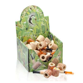 Beginner's Guide to Smoking: Small Corn Pipes, Disposable Herb Pipes, Curved Pipes, Two-Color Straight Mouthpieces, 36-Piece Large Box