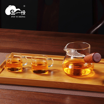 Pinyiheng side handle male cup glass fair cup filter tea cup tea divider Kung Fu tea set heat-resistant transparent small filter