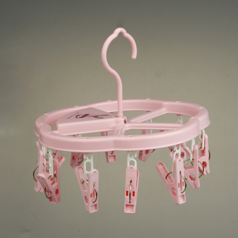 Hongsheng Xinhua folding storage cartoon drying rack home hanger drying small clothes multi-clip baby rack 1