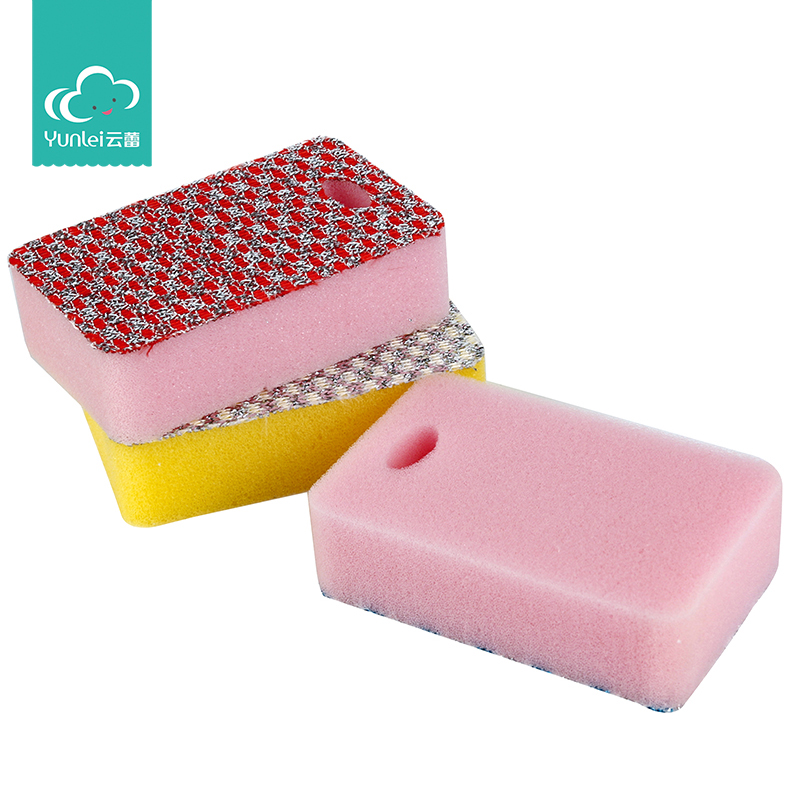 Cloud Buds Sponge Clean Wipe Kitchen Brush Pan Dishwashing Clean Cloth Dishwashing Sponge Wipe 3 Pieces Bag