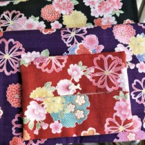 Neko handmade tissue bag bamboo cotton white rabbit peony marigold