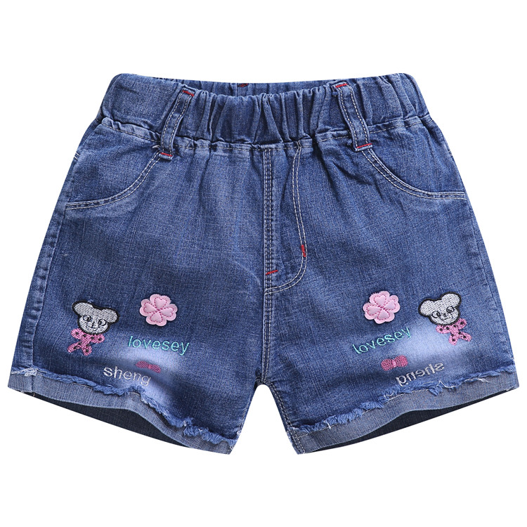 Cô gái quần short denim mùa hè 2018 mới thời trang Hàn Quốc cô gái nước ngoài cô bé hoang dã trẻ em lớn trẻ em mùa hè ăn mặc