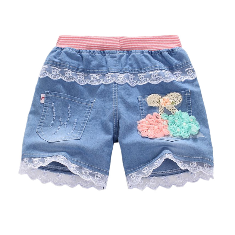 Cô gái quần short denim 2018 mới thời trang Hàn Quốc quần áo trẻ em Hàn Quốc phiên bản của mùa hè mặc bên ngoài cô gái phần mỏng