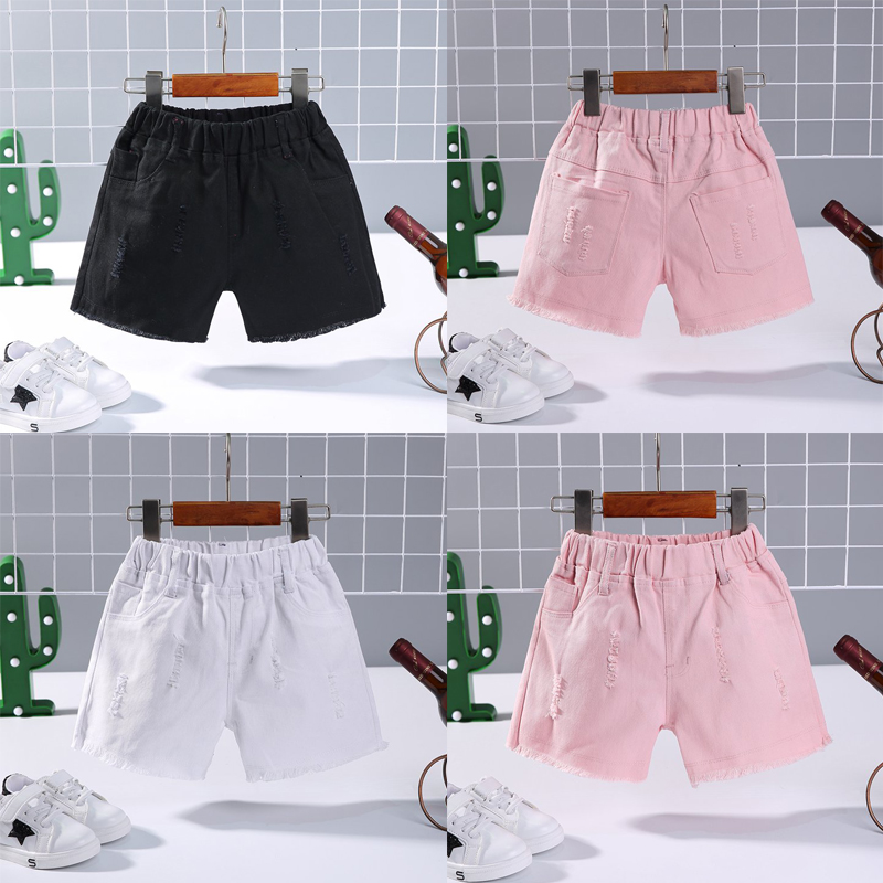 Cô gái quần short 2018 mới thời trang Hàn Quốc phong cách phần mỏng cô bé lỗ trong cậu bé lớn cao bồi mùa hè mặc bên ngoài mặc