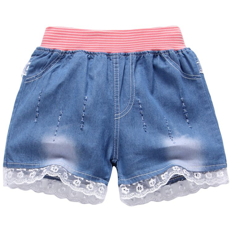 Cô gái quần short denim 2018 mới thời trang Hàn Quốc quần áo trẻ em Hàn Quốc phiên bản của mùa hè mặc bên ngoài cô gái phần mỏng