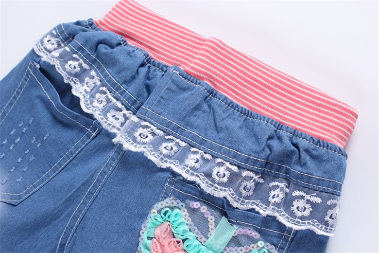 Cô gái quần short denim 2018 mới thời trang Hàn Quốc quần áo trẻ em Hàn Quốc phiên bản của mùa hè mặc bên ngoài cô gái phần mỏng