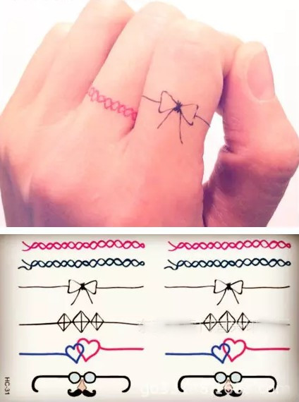 8 cơ thể chống thấm nước sơn watermark sticker flower finger nhẫn nhãn nhãn dán hình xăm HC-31 hình xăm dán nước