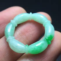 Official house~Qing Dynasty old jade lotus root festival small ring on white background Qingyang green seed water good carving beautiful shape rare