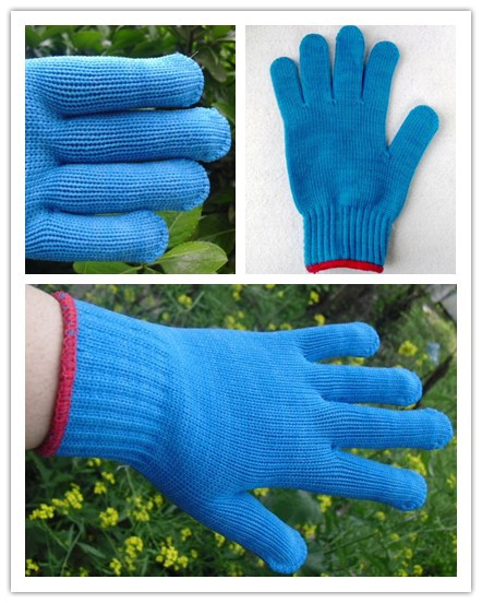 Dust-free all nylon gloves gloves blue nylon seven-needle machine work labor protection labor protection wear-resistant not shedding hair