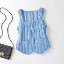 European station Short down liner female slim slim bottoming vest female inner wear warm white duck down vest