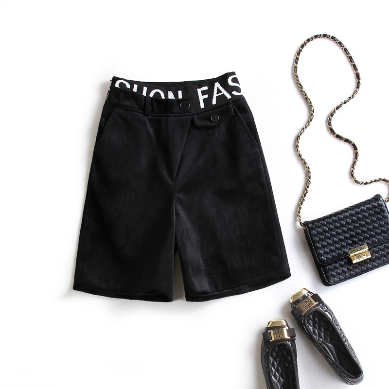 Europe station 2019 50% Pants Woman Autumn Winter Euro High Waist Straight Cylinder Port Taste 50% Shorts Female Outwear Thickened Boot Pants