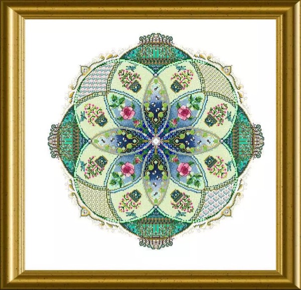 Original Imported Cross Embroidered Chatelaine Designns New Figure Mary Queen Rose Garden Original Drawings