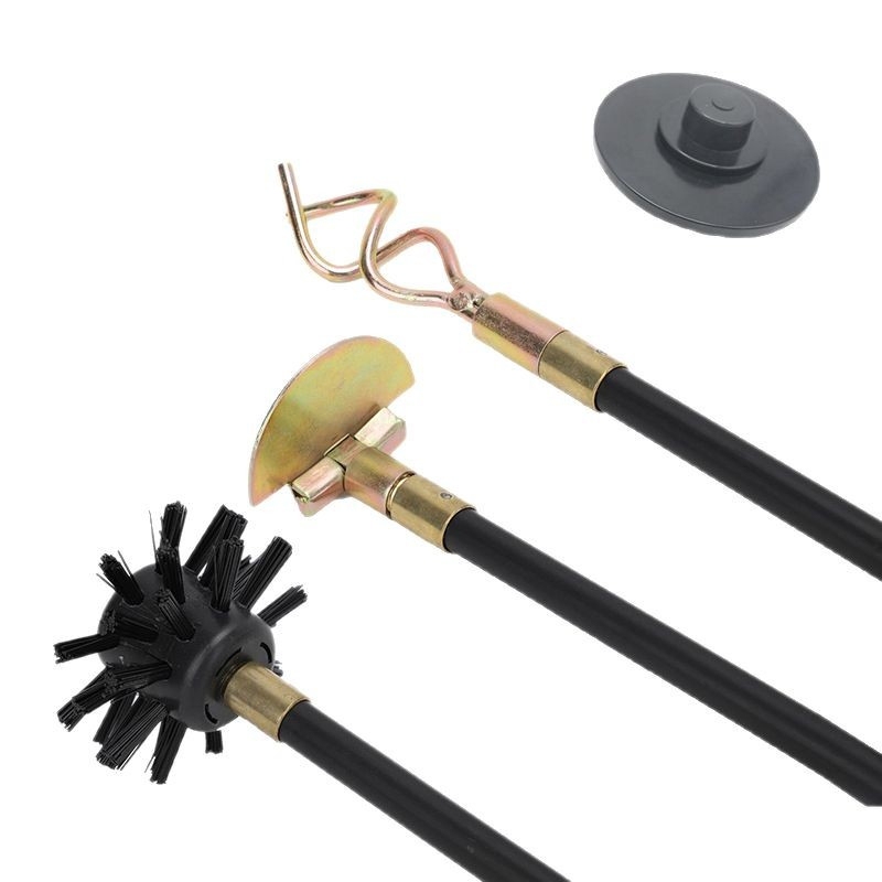 Black Rod Unclogging Set, Cross-Border Pipeline Drain Cleaning Tool, Adjustable Length, Multifunctional for Unclogging and Decontamination