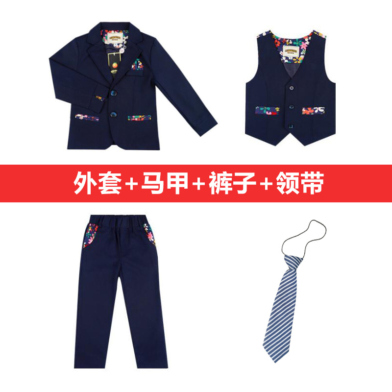 Trẻ em trẻ em trai Suit Set 2019 Thu nhỏ Gentlemans nhỏ Mans Poi U-Anh trai ăn mặc.