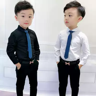 Boys and boys shirts white children boys boys boys' shirts Spring and Autumn 2021 autumn children foreign pie