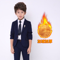 Boy suit suit suit 2020 new Korean version plus velvet 1-3 years old 7 children baby suit men dress British children