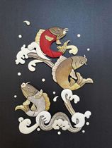 Hezhen fish skin painting works by masters of intangible cultural heritage fish fillet art