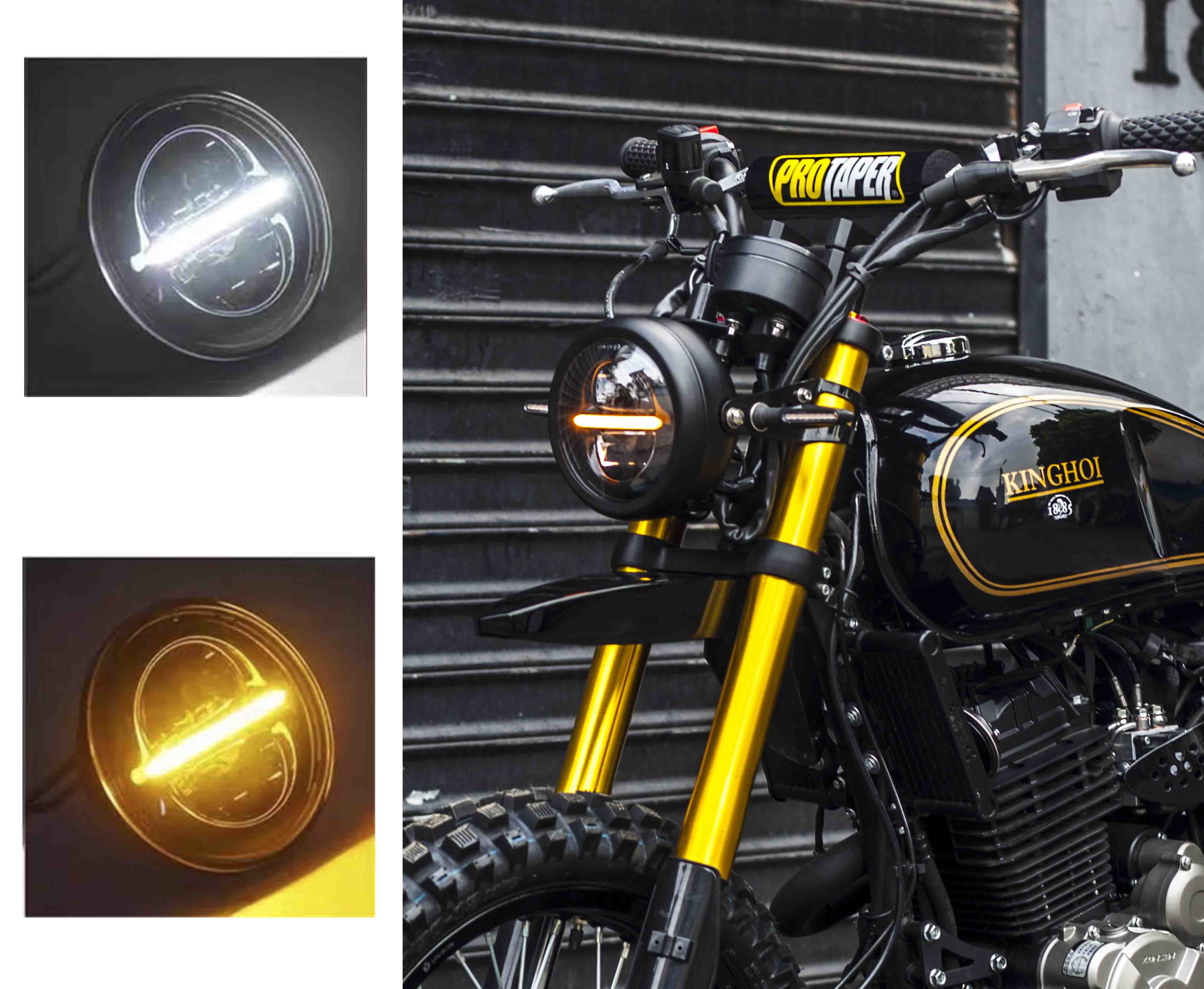 Harley x48 Dyna 883 Benda 250 Chinchilla motorcycle universal retro modified LED headlight 5 75 inches
