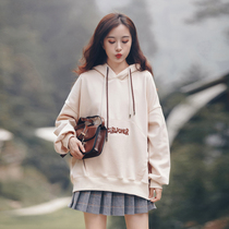 Plain Left Bank hooded gold velvet sweater female 2021 autumn and winter New loose Korean Hong Kong style thick coat