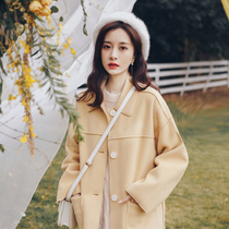 Japanese gentle woolen coat women 2020 autumn and winter New Long style small man temperament thin woolen coat