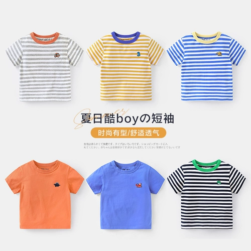 Летняя футболка с коротким рукавом для мальчиков, детская летняя одежда, детская одежда, 1 лет