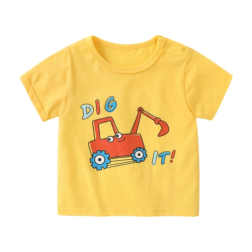 Детский комбинезон, мультяшная футболка с коротким рукавом, детская летняя одежда для мальчиков, топ, 3 лет