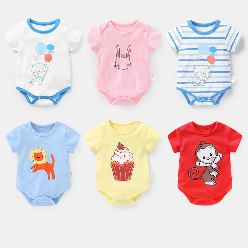 Baby Even body clothes Short sleeves Triangle Kazakh dress Male summer clothes newborn baby girl 3 months 6 bag fart toddler pyjamas