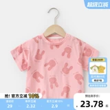 Детская футболка с коротким рукавом для отдыха, детский комбинезон, летняя летняя одежда для девочек, 1-3 лет