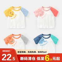 Детский комбинезон, мультяшная футболка с коротким рукавом, детская летняя одежда для мальчиков, топ, 3 лет