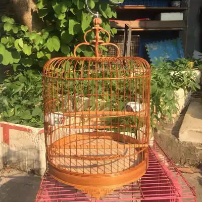 Bird and bamboo cage accessories Carved old bamboo cage cage acacia cage embroidered eye bird cage Bamboo parrot bird cage embroidered eye cage