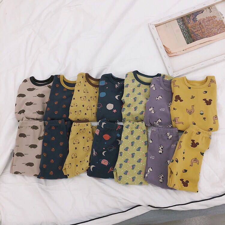 Wool Pull Rack Special Price Autumn Winter Children Pure Cotton Lingerie Home Clothing Pajamas Pants Set Without Suede