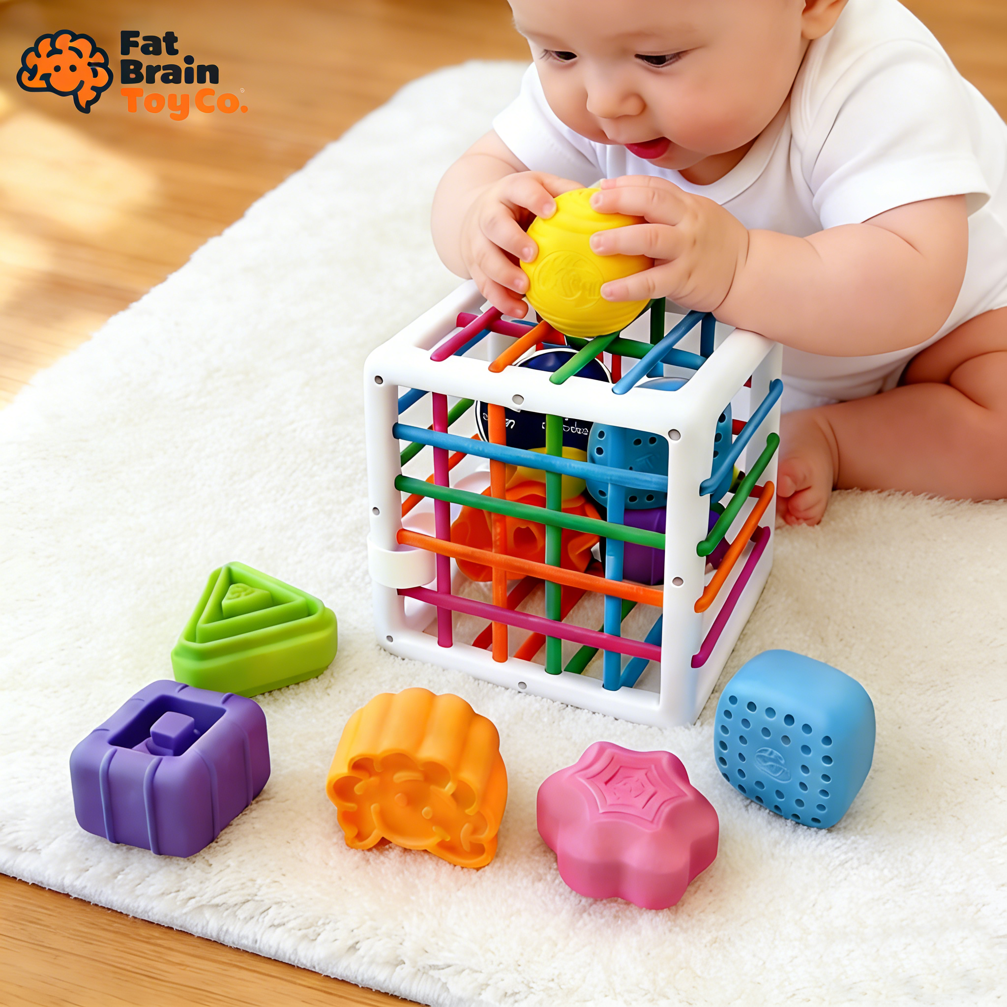 Fatbrain, children's square geometric cognitive Rubik's cube, constructor, early education, 69 month