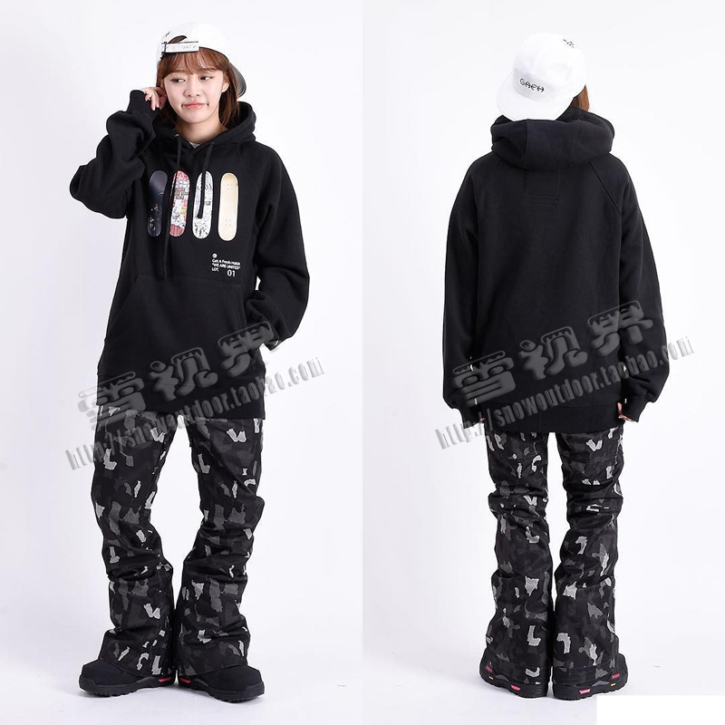 Snow Vision ELNATH Korean camouflage ski pants men's and women's single-board double-board waterproof breathable slim fit