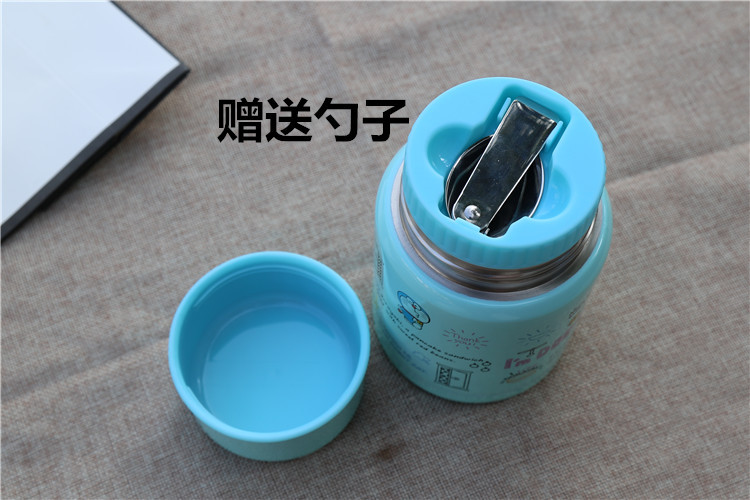 Sáng tạo dễ thương Doraemon Cup jingle mèo 焖 cốc sinh viên hộp cơm trưa 304 chân không nồi nấu bằng thép không gỉ - Hộp cơm điện sưởi ấm nên mua hộp cơm giữ nhiệt hay cắm điện
