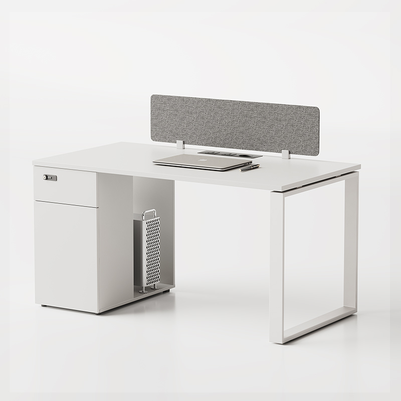 Single-Row Office Desk and Chair Combination White Simple Modern Staff Staff Straight-Line Staff Office Deck Workstation